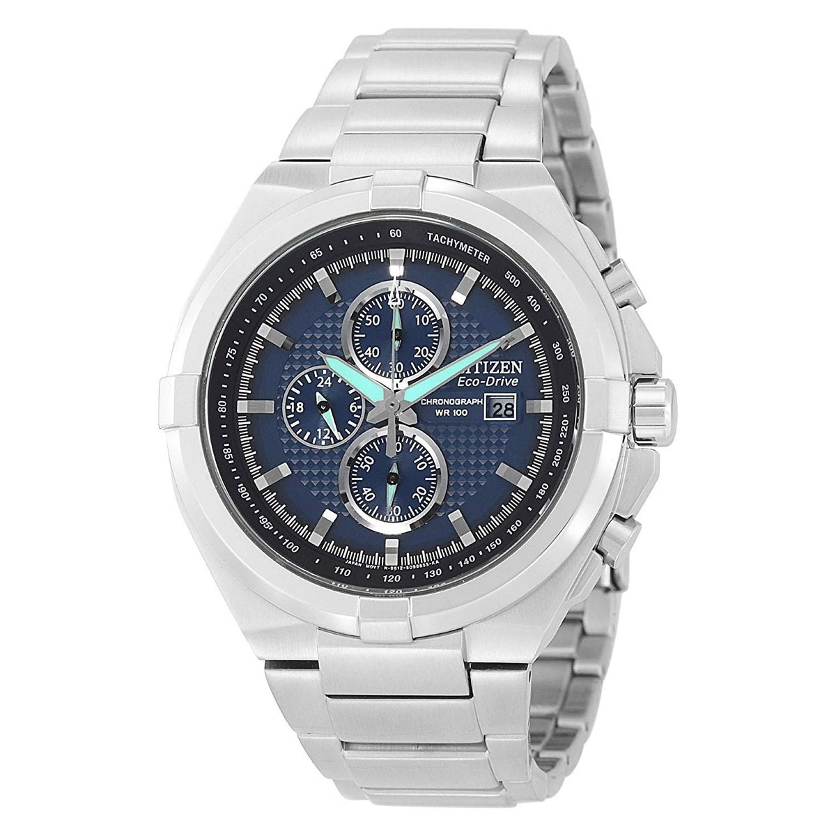 Citizen Men&#39;s CA0010-50L Eco-Drive Chronograph Stainless Steel Watch