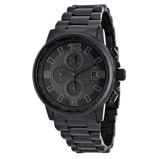 Citizen Men's CA0295-58E Nighthawk Chronograph Black Stainless Steel Watch