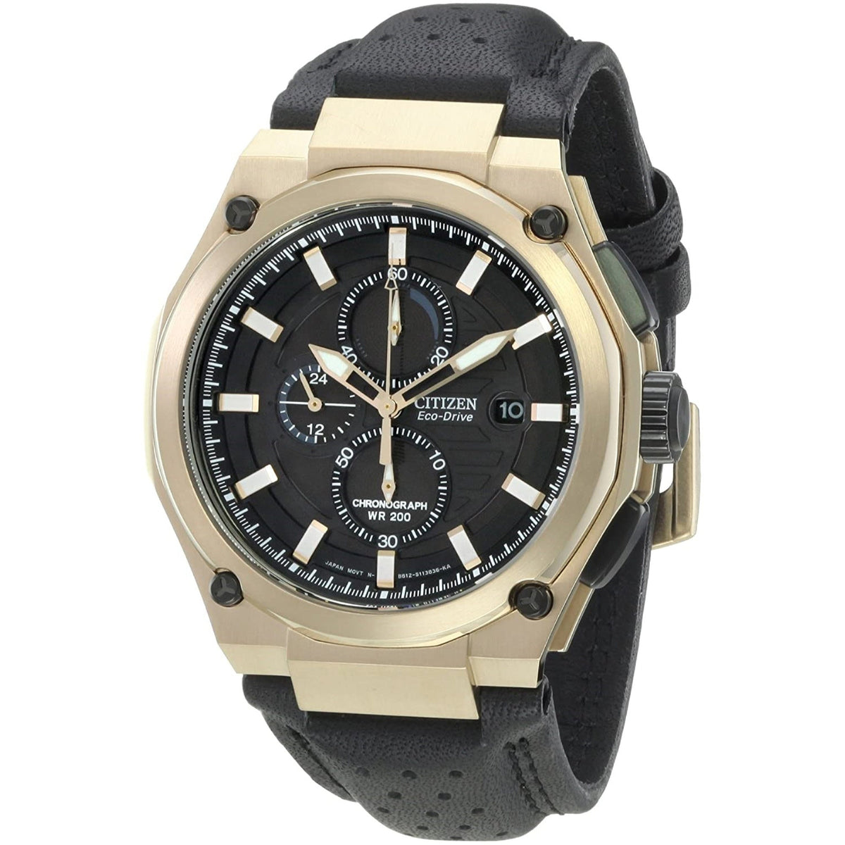 Citizen Men's CA0313-07E Chronograph Black Leather Watch