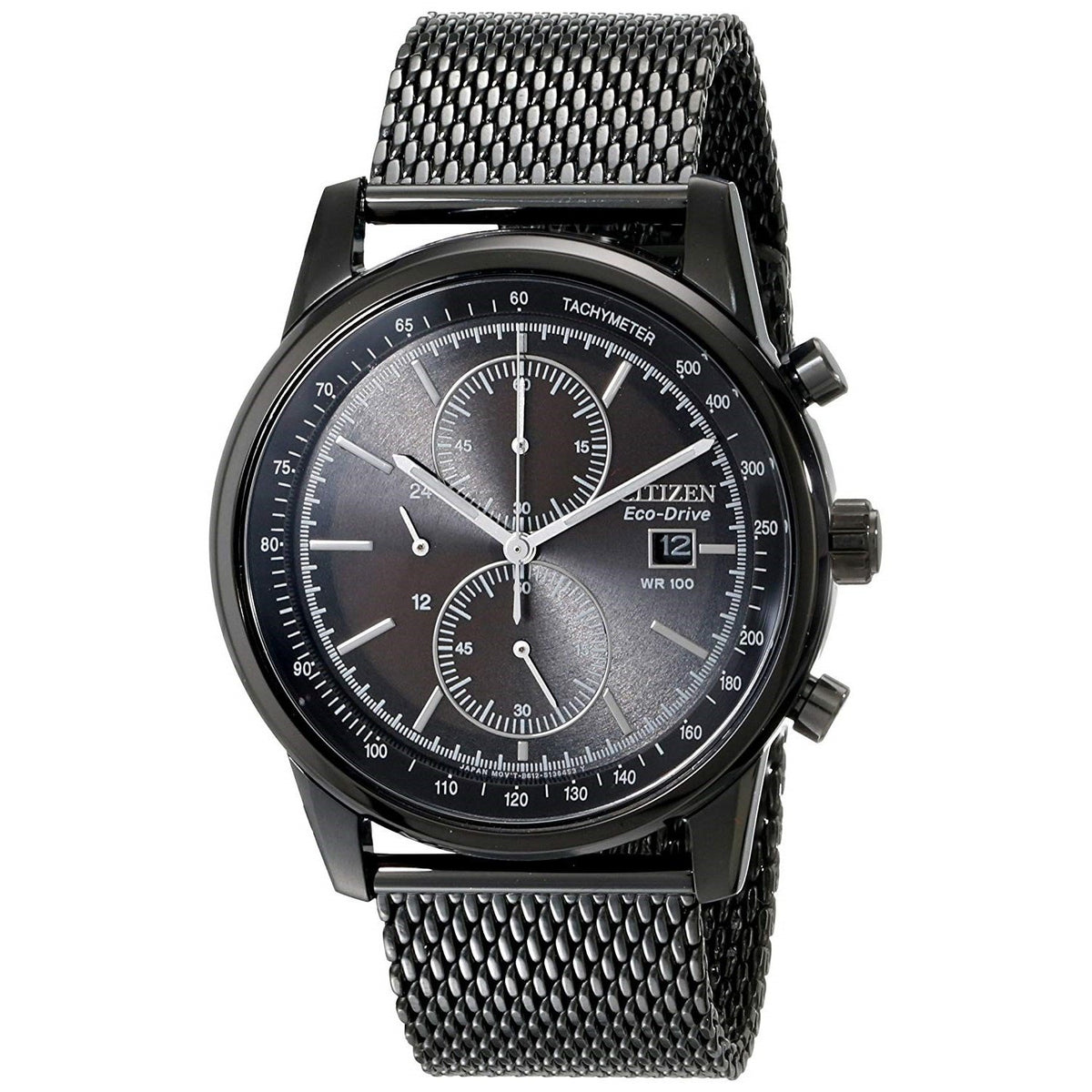 Citizen Men's CA0338-57E Eco-Drive Chronograph Black Stainless Steel Watch