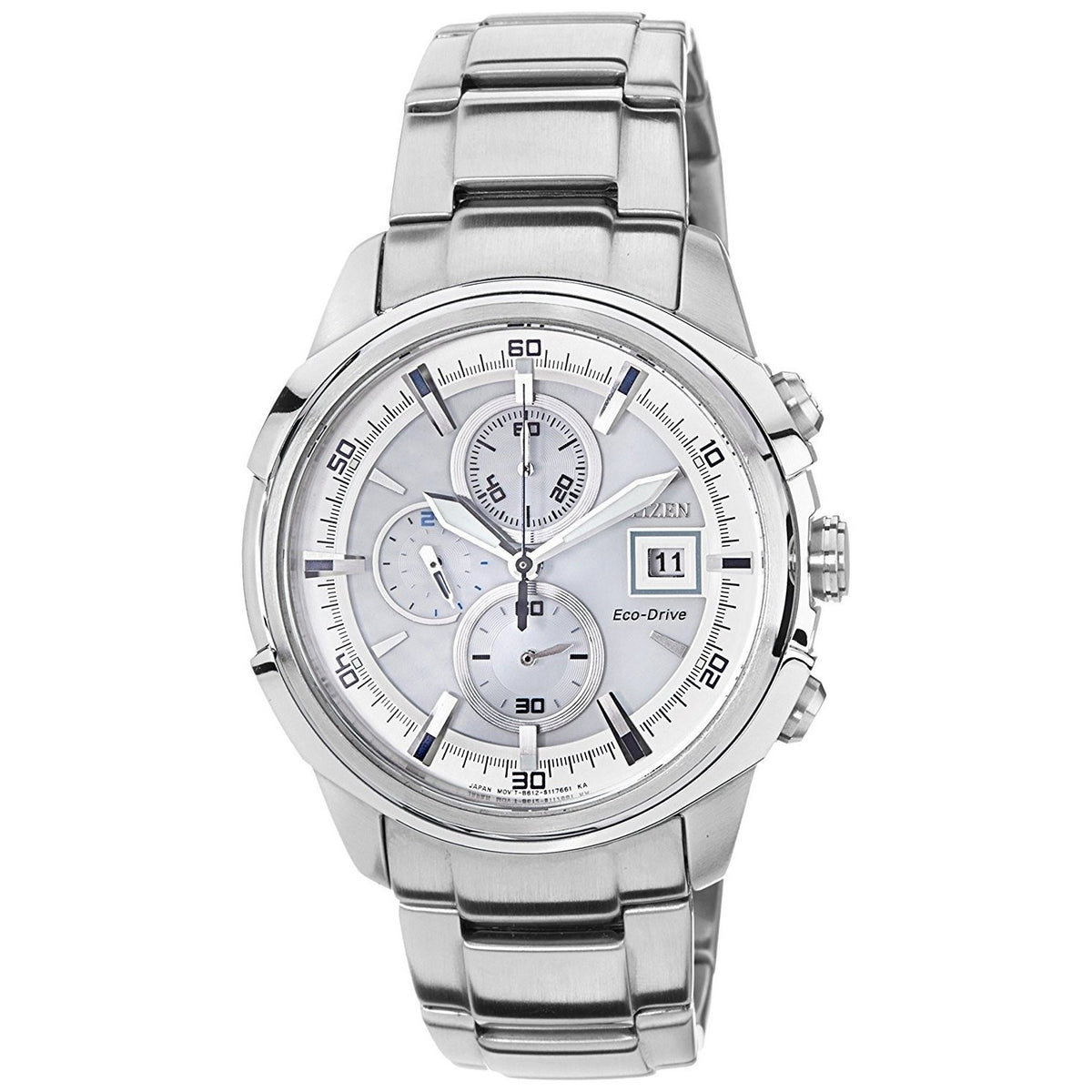 Citizen Men&#39;s CA0370-54A Eco-Drive Chronograph Stainless Steel Watch