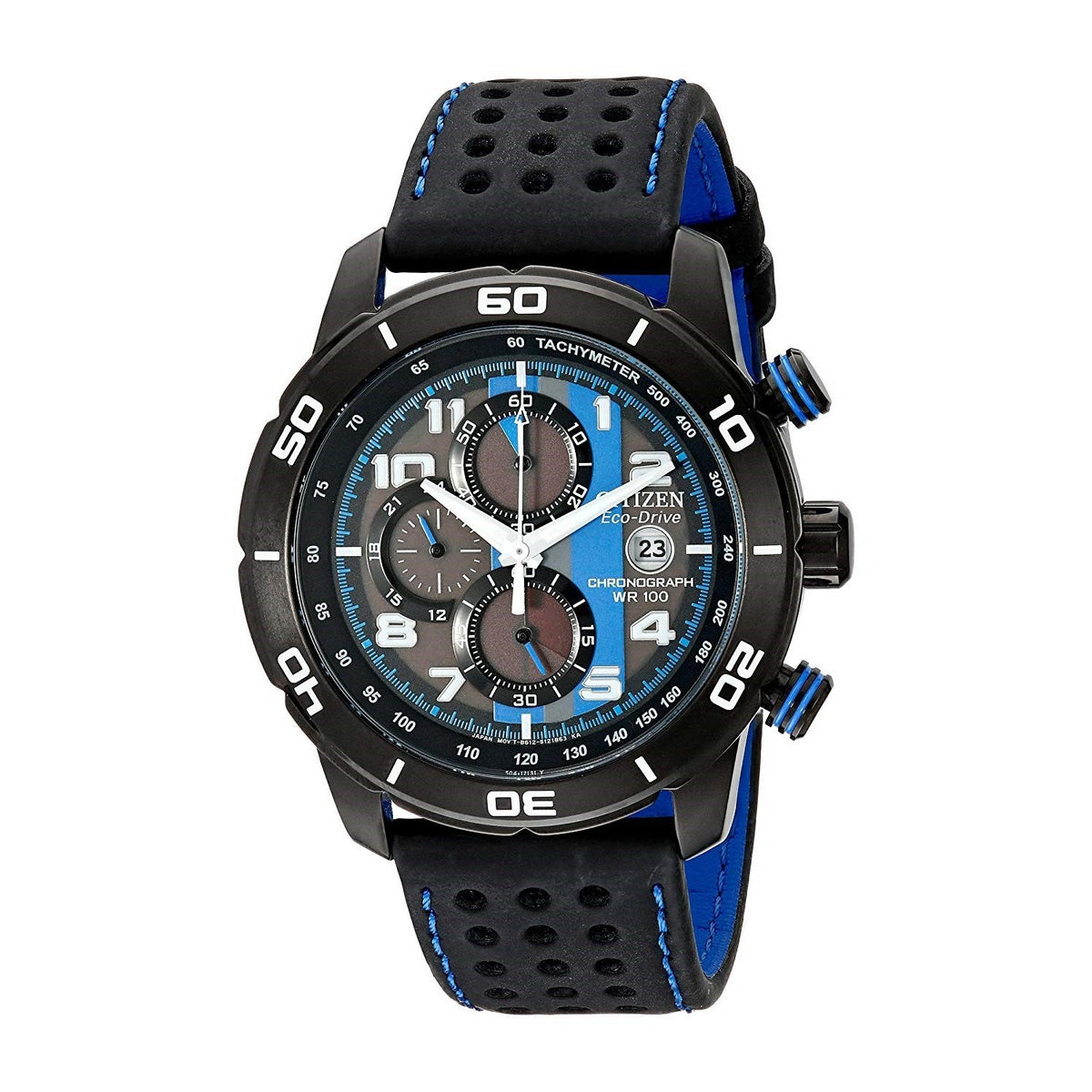 Citizen Men&#39;s CA0467-03E Primo Chronograph Black Leather Watch