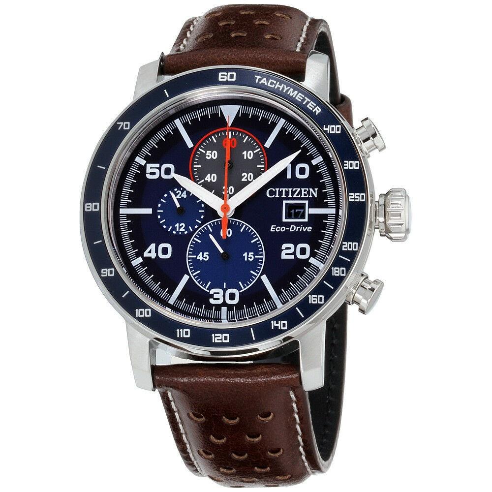 Citizen Men&#39;s CA0648-09L Brycen Chronograph Brown Leather Watch