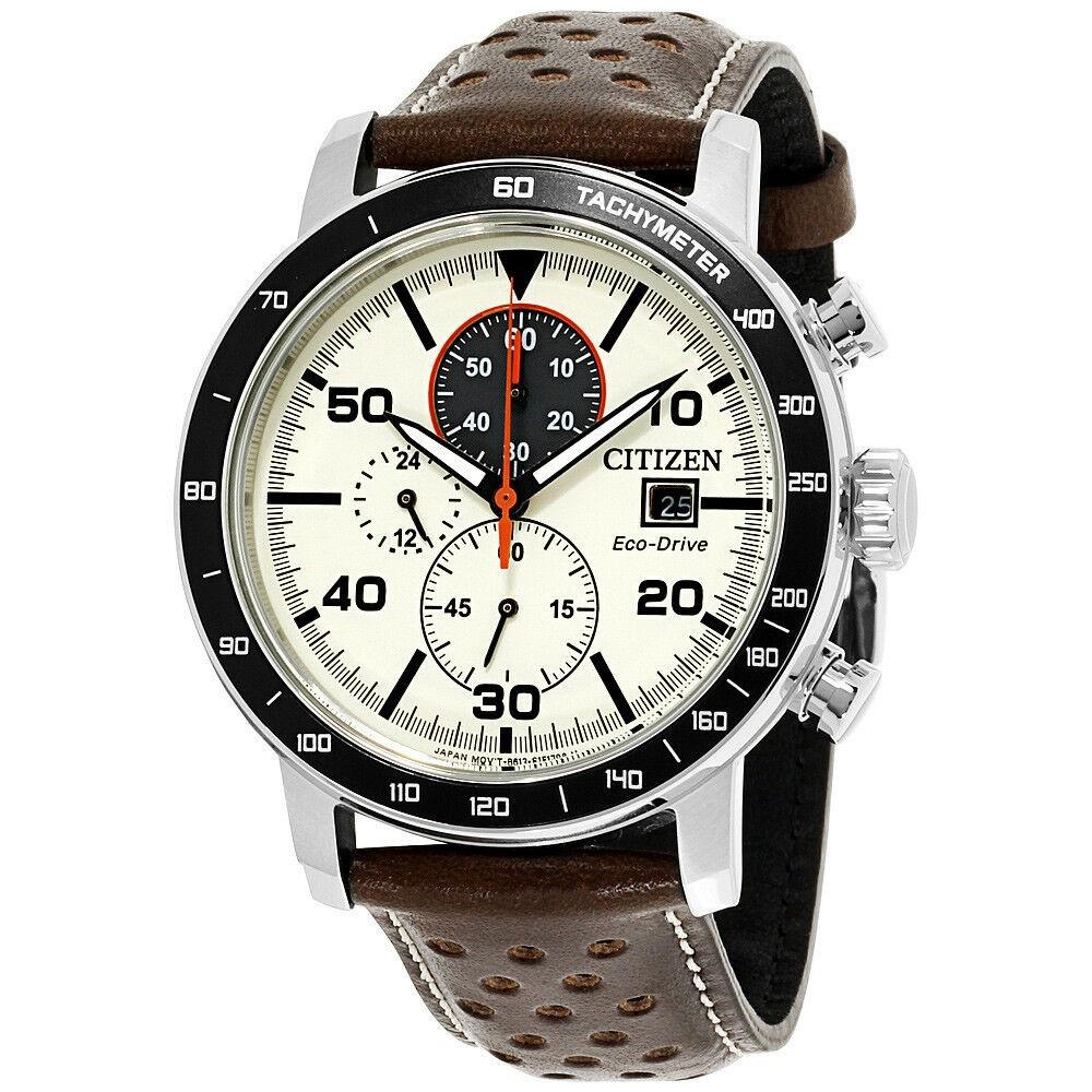 Citizen Men&#39;s CA0649-06X Brycen Chronograph Brown Leather Watch