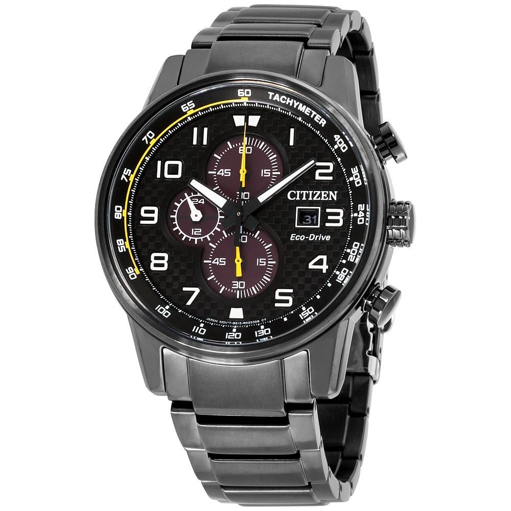 Citizen Men&#39;s CA0687-58E Primo Chronograph Black Stainless Steel Watch