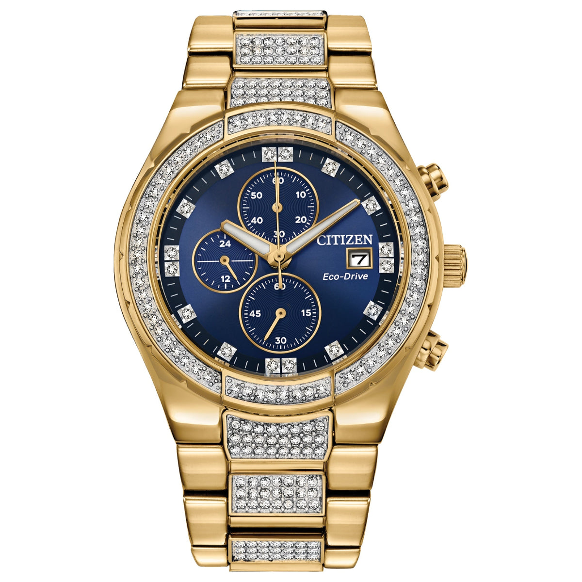 Citizen Men&#39;s CA0752-58L Crystal/Chronograph Gold-Tone Stainless Steel  Watch
