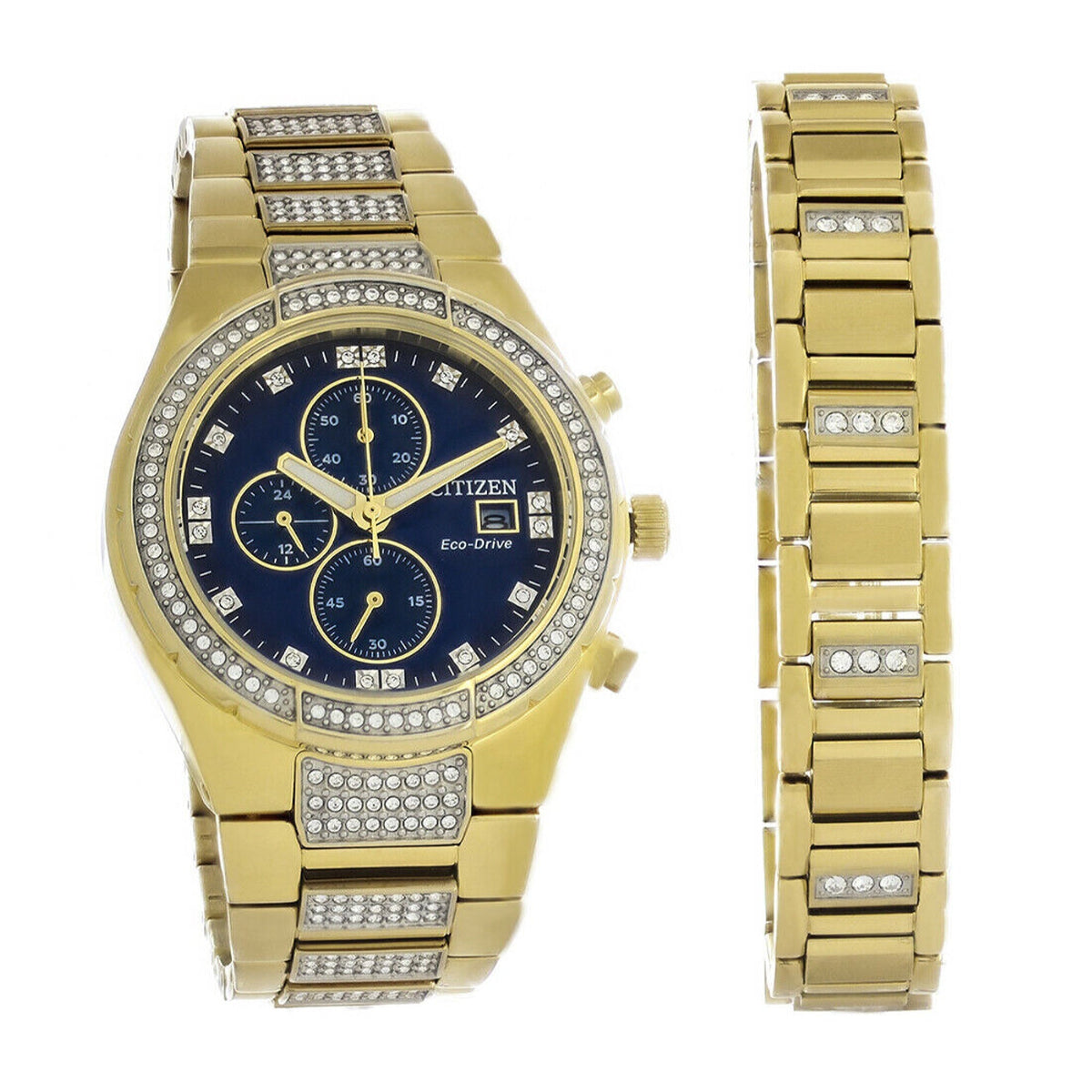 Citizen Men&#39;s CA0752-66L Eco-drive Chronograph Gold-Tone Stainless Steel Watch