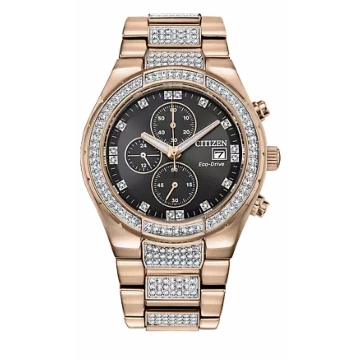 Citizen Men&#39;s CA0753-55E Eco-drive Chronograph Rose-Tone Stainless Steel Watch