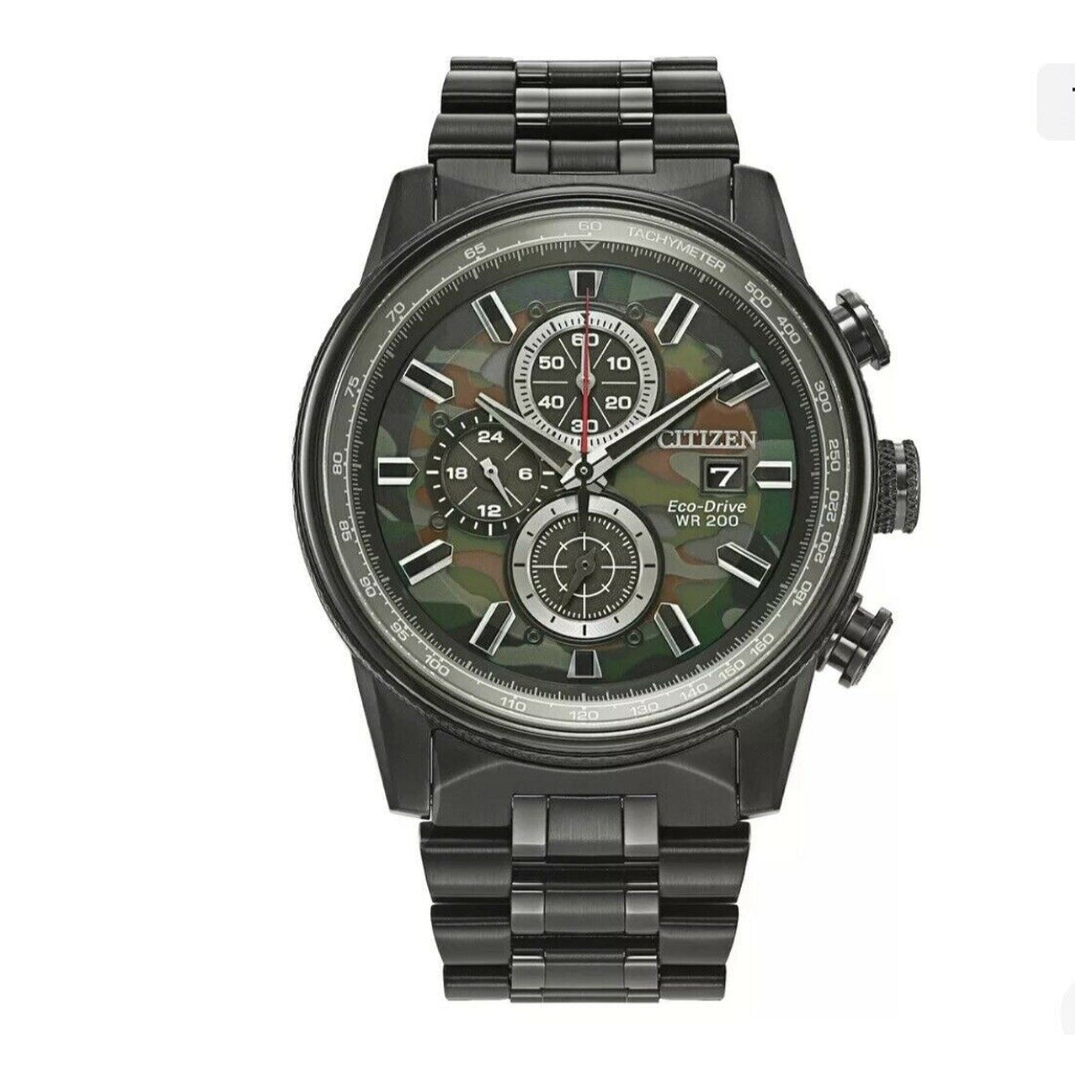 Citizen Men's CA0805-53X Camo Nightwalk Chronograph Black Stainless Steel Watch
