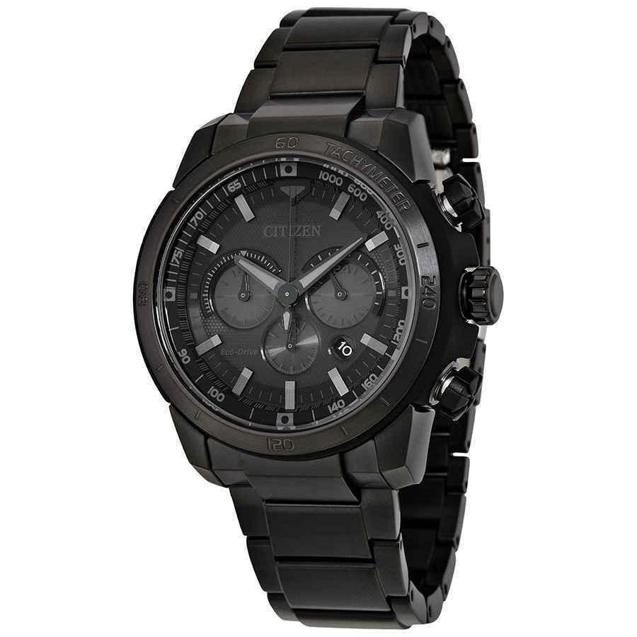 Citizen Men&#39;s CA4184-81E Ecosphere Chronograph Black Stainless Steel Watch