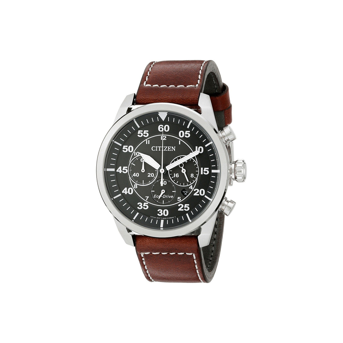 Citizen Men&#39;s CA4210-24E Avion Chronograph Brown Leather Watch