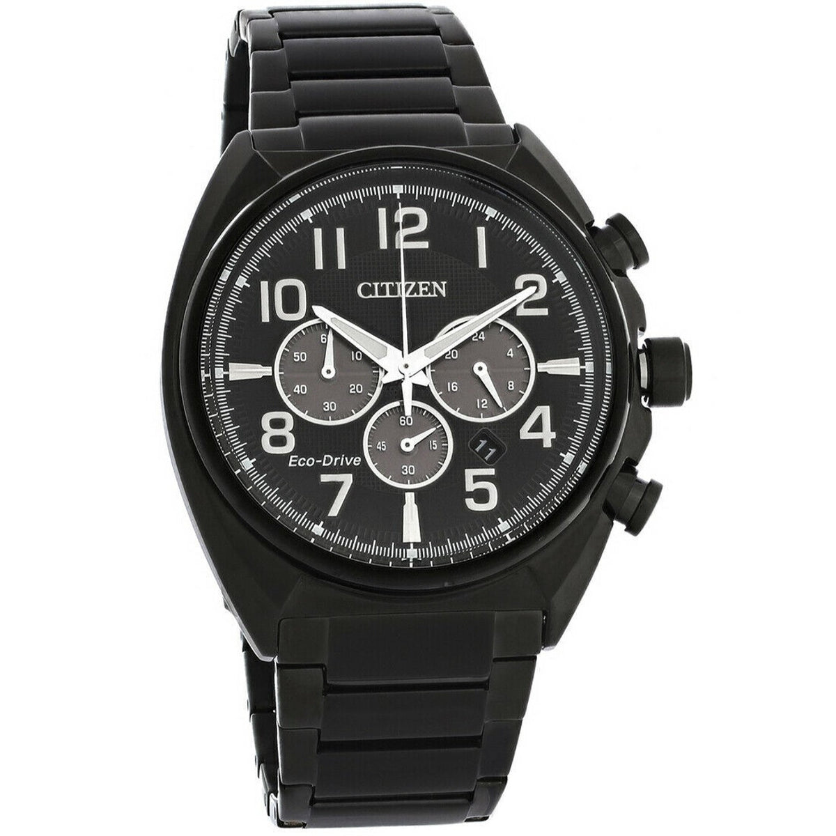 Citizen Men&#39;s CA4285-68E Eco-Drive Chronograph Black Stainless Steel Watch