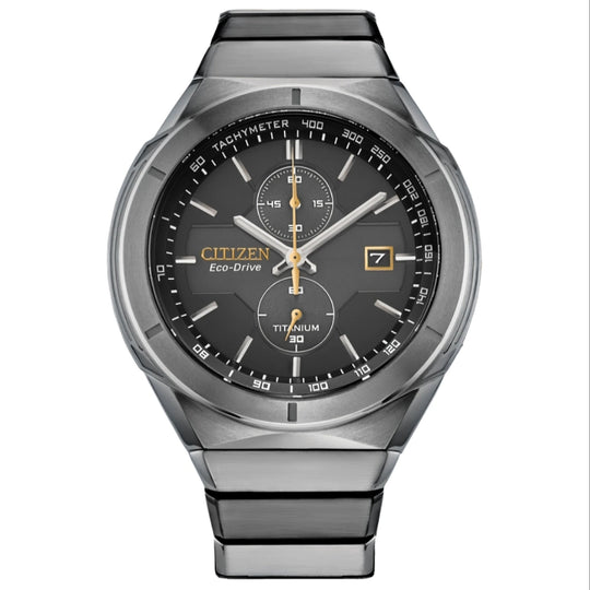 Citizen Men's CA7058-55E Eco-Drive Chronograph Grey Titanium Watch