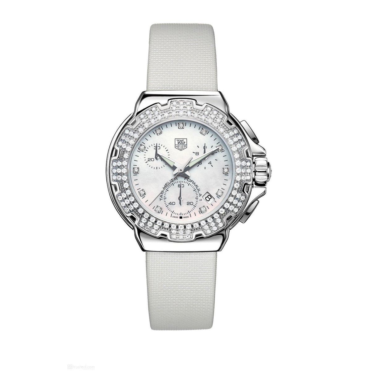 Tag Heuer Women's CAC1310.FC6219 Formula 1 Chronograph Diamond White Satin Watch