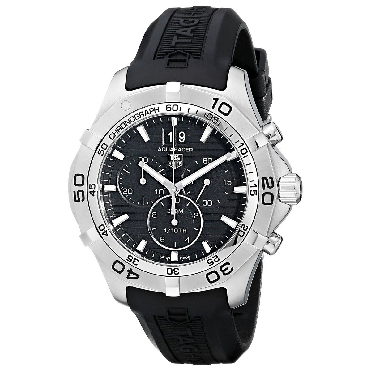 Tag Heuer Men&#39;s CAF101E.FT8011 Aquaracer Chronograph Black Rubber Watch