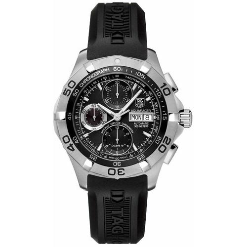 Tag Heuer Men&#39;s CAF5010.FT8011 Aquaracer Chronograph Automatic Black Rubber Watch