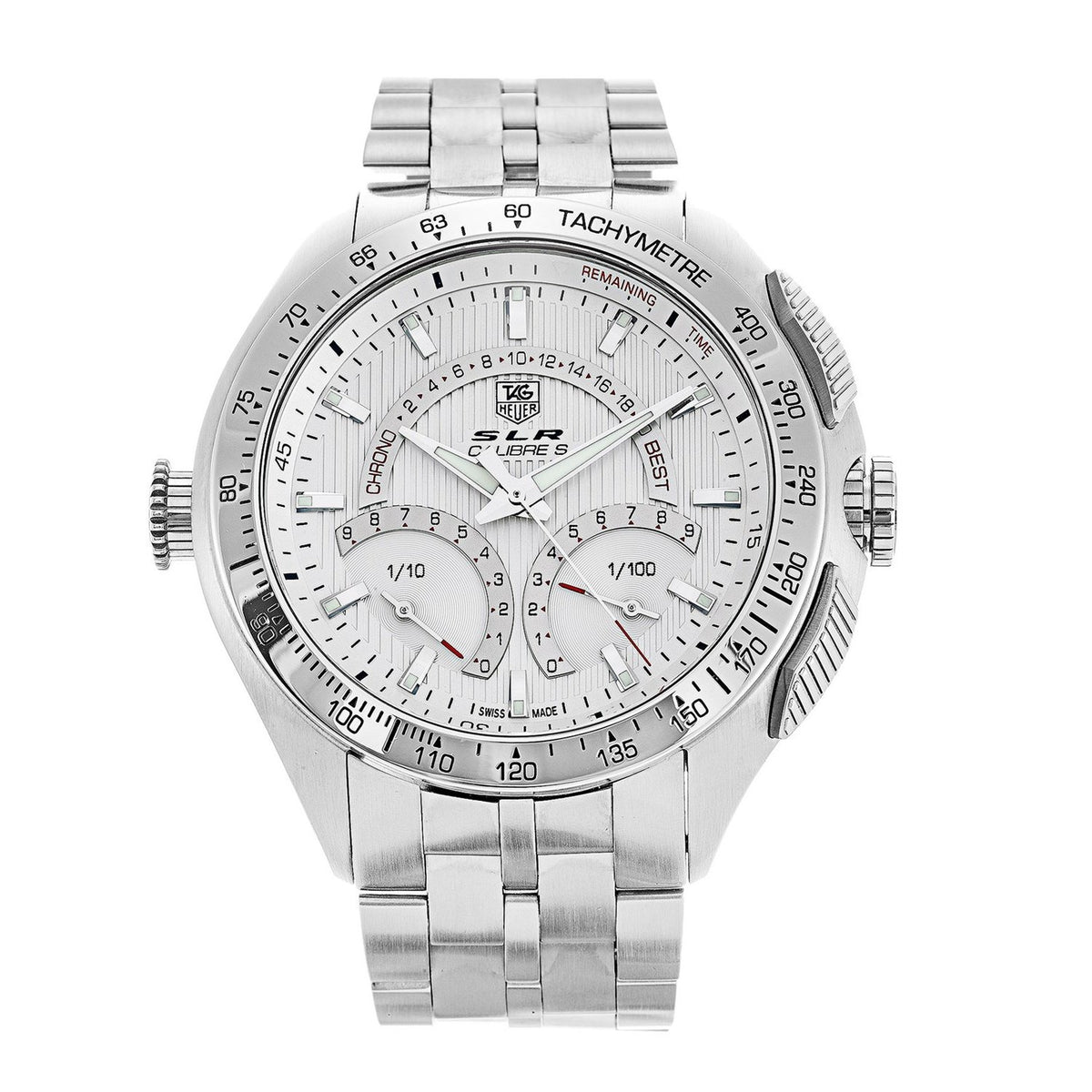 Tag Heuer Men's CAG7011.BA0254 Mercedes Benz SLR Stainless Steel and  Rotating Inner Bezel Controlled by Crown at 9 o'clock position Watch