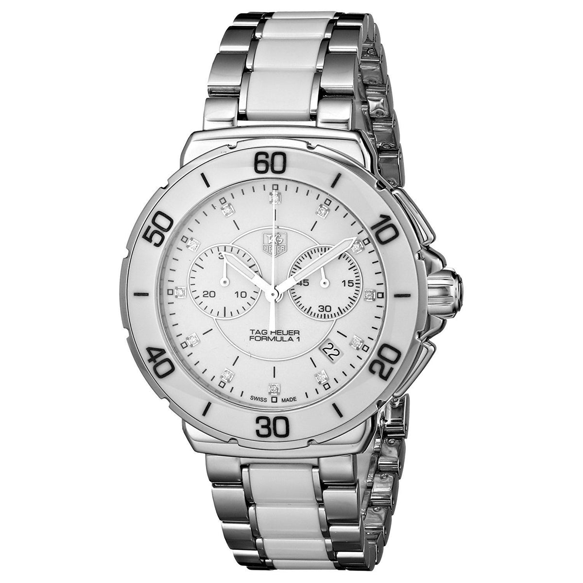 Tag Heuer Women&#39;s CAH1211.BA0863 Formula One Chronograph Diamond Two-Tone Ceramic Watch