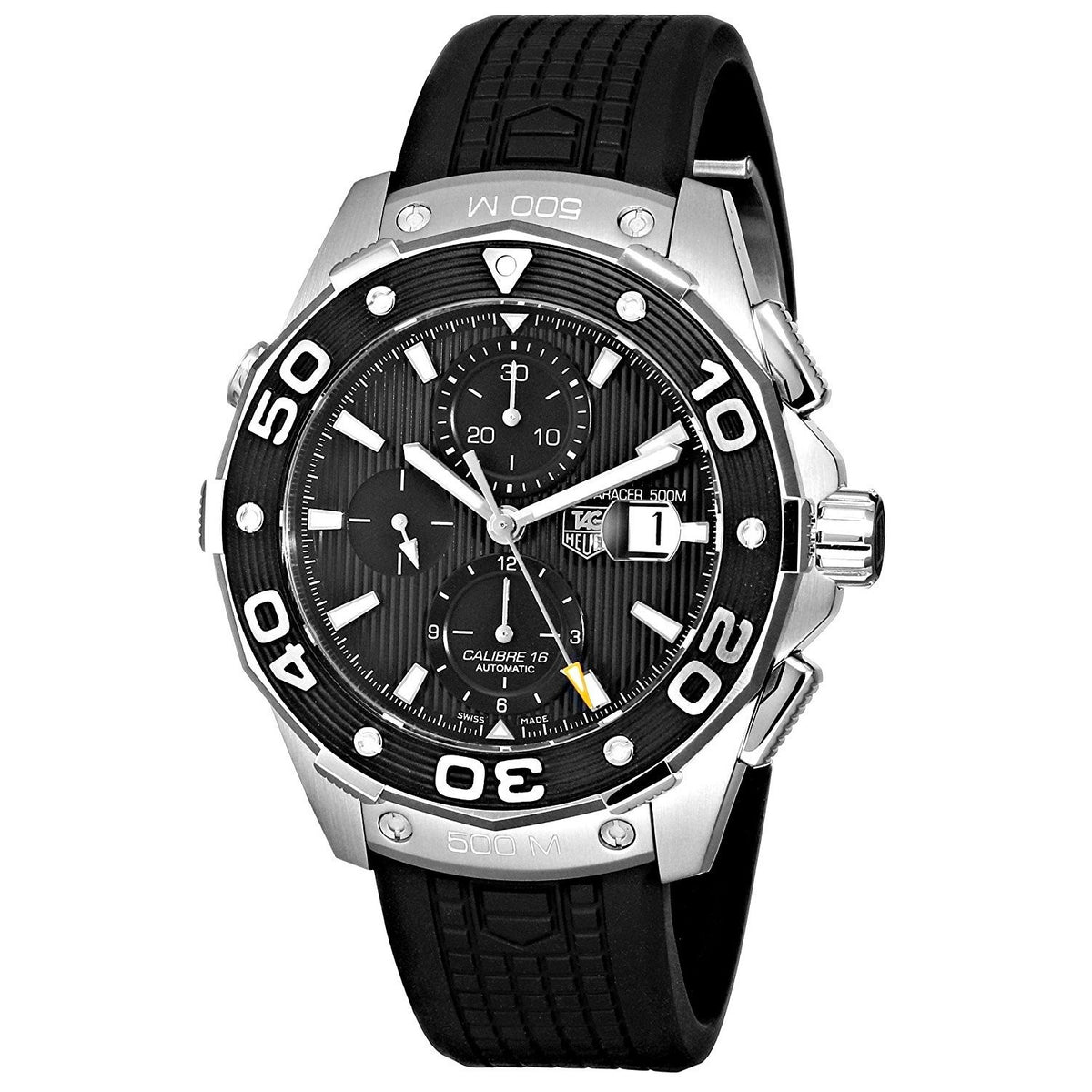 Tag Heuer Men&#39;s CAJ2110.FT6023 Aquaracer Chronograph Automatic Black Rubber Watch