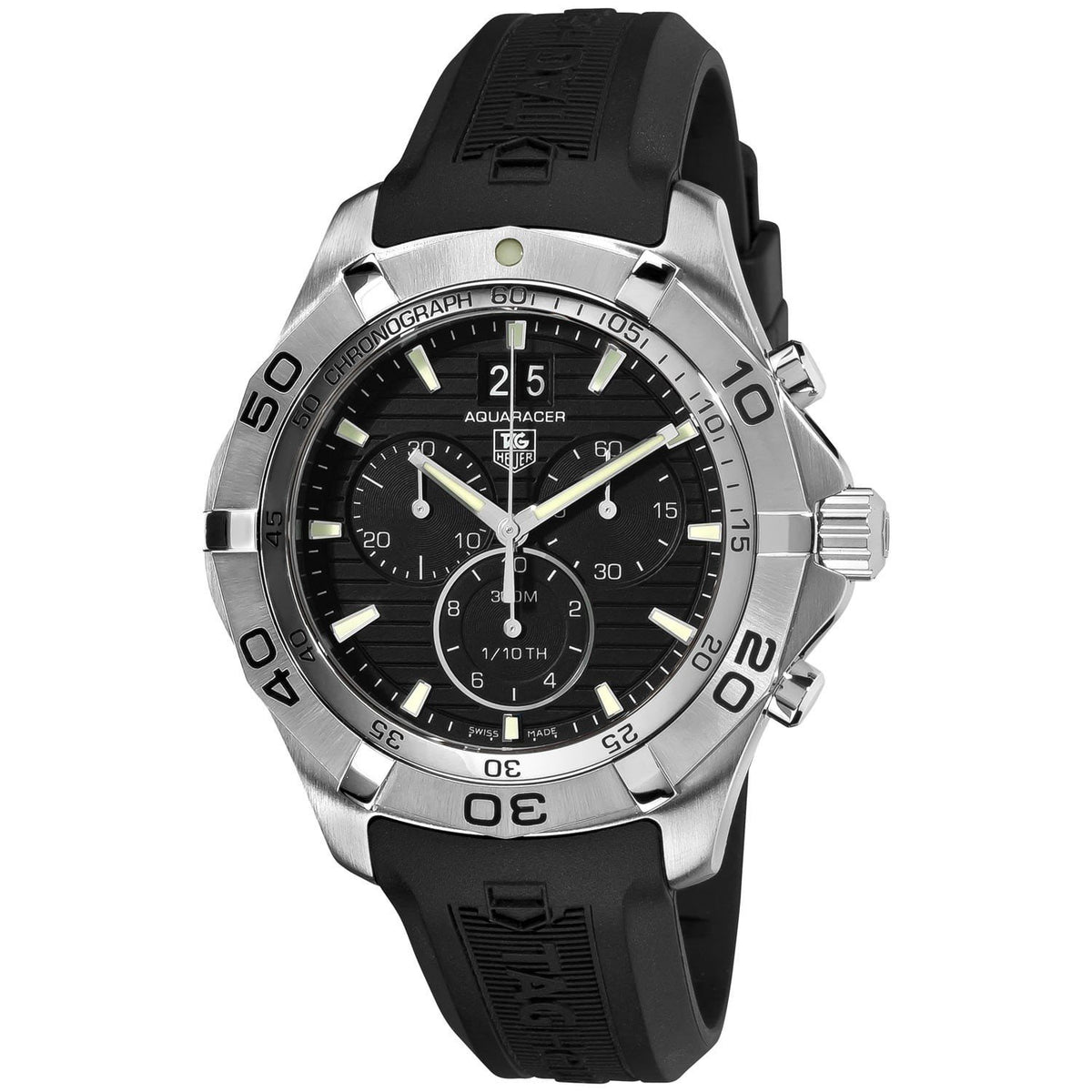 Tag Heuer Men&#39;s CAK2110.FT8011 Aquaracer Chronograph Chronotimer Automatic Black Rubber Watch