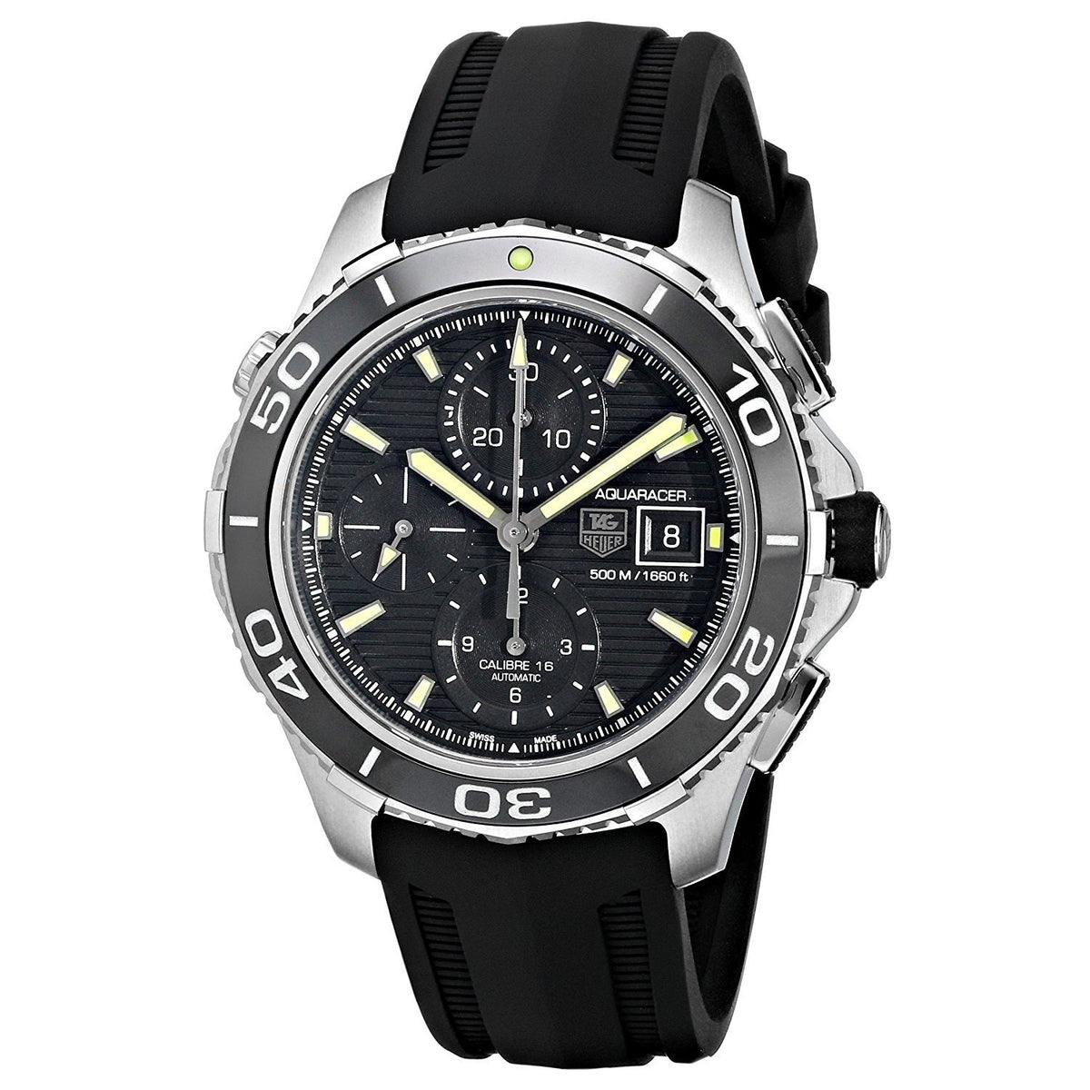 Tag Heuer Men&#39;s CAK2111.FT8019 Aquaracer Chronograph Automatic Black Rubber Watch