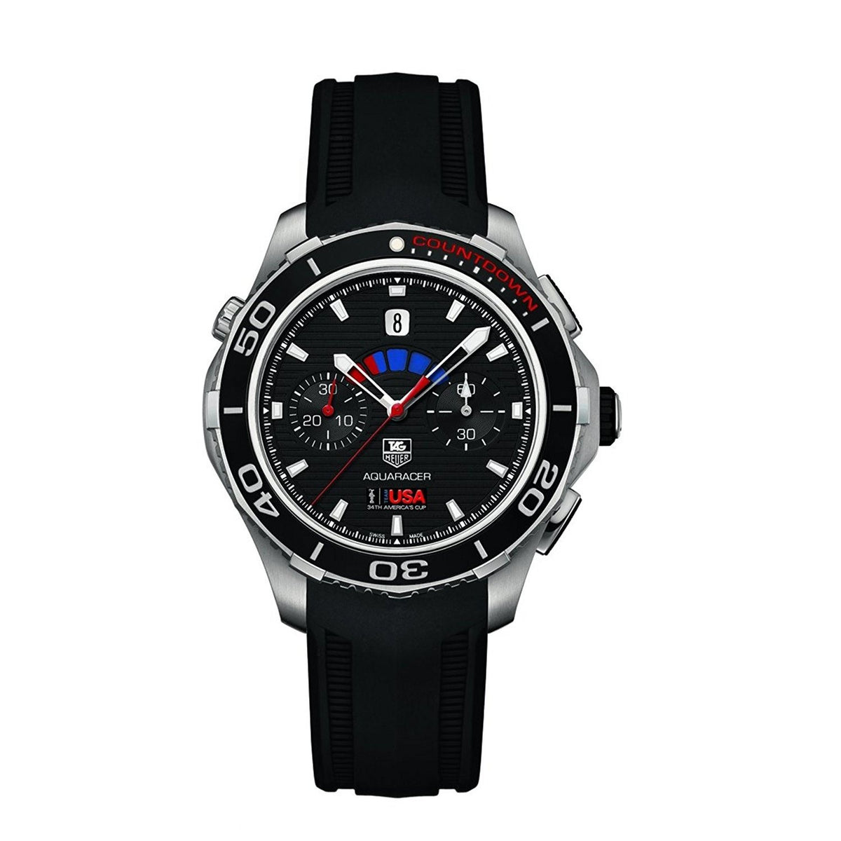 Tag Heuer Men&#39;s CAK211B.FT8019 Aquaracer Chronograph Automatic Black Rubber Watch