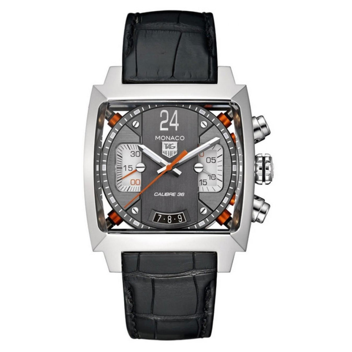 Tag Heuer Men&#39;s CAL5112.FC6298 Monaco Chronograph Automatic Black Leather Watch