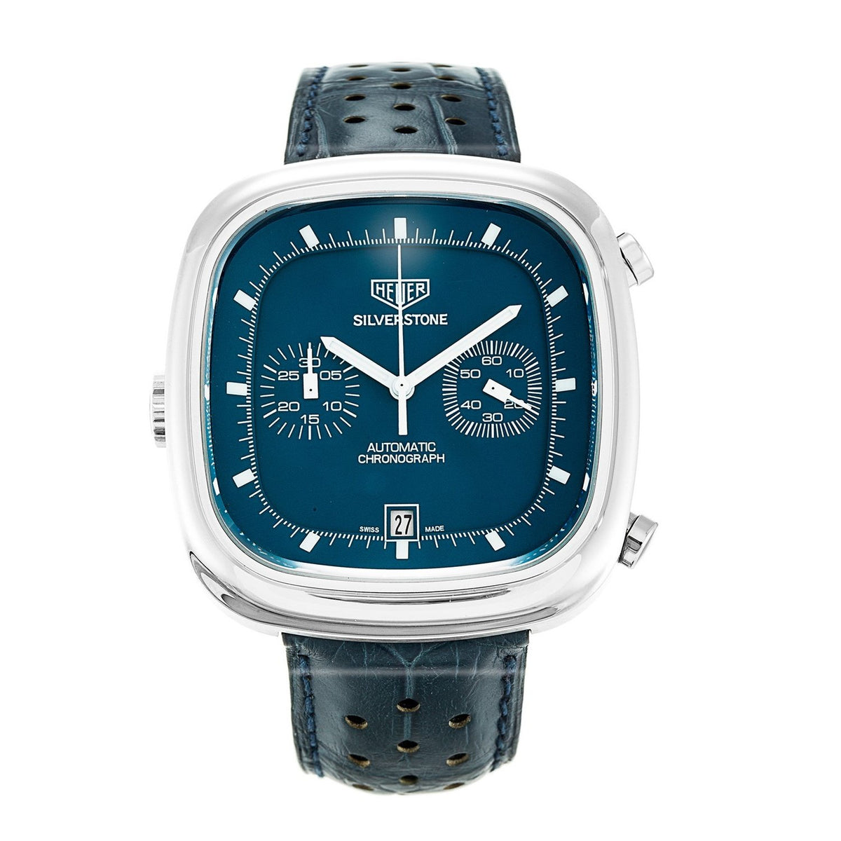 Tag Heuer Men&#39;s CAM2110.FC6258 Silverstone Limited Edition Chronograph Automatic Blue Leather Watch