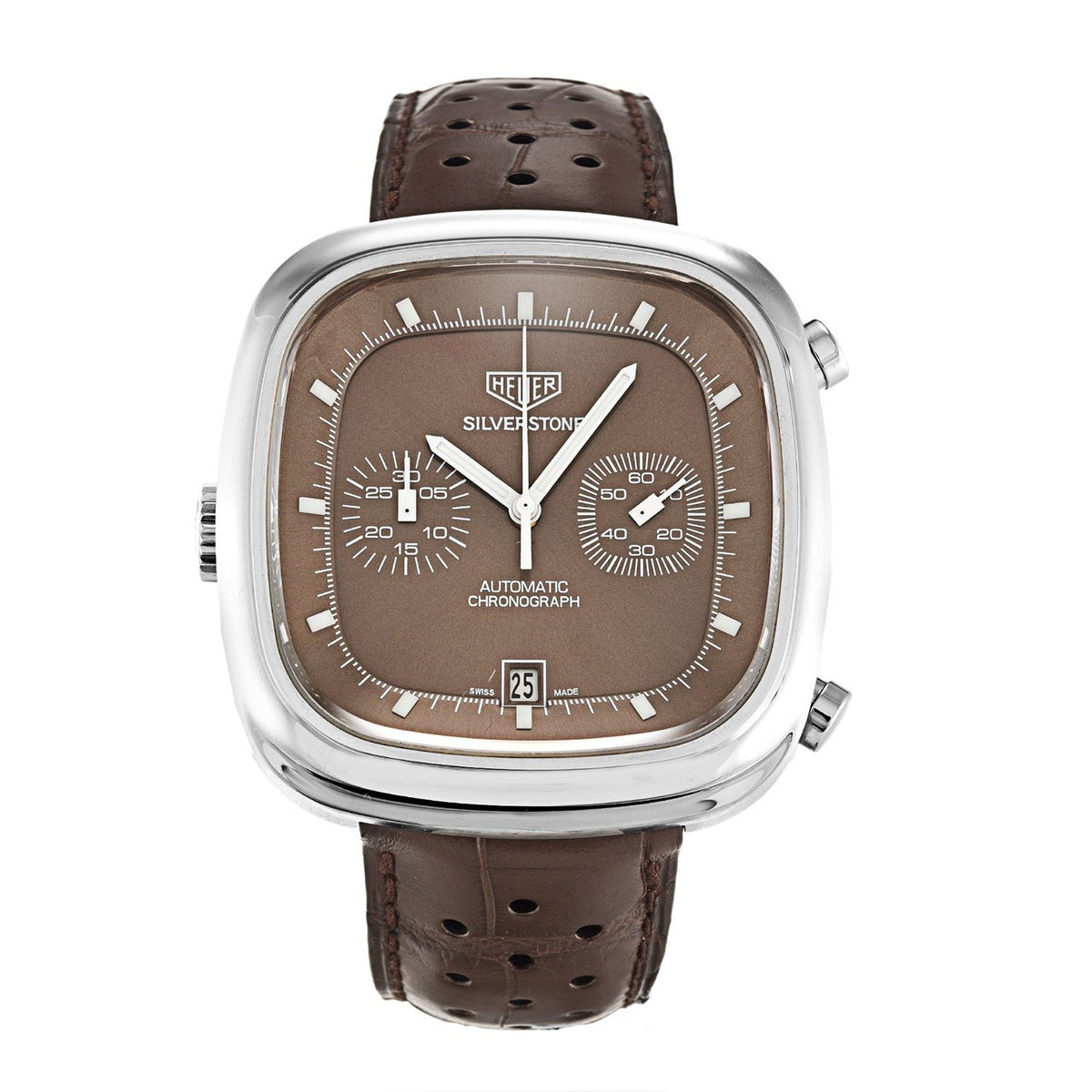 Tag Heuer Men&#39;s CAM2111.FC6259 Silverstone Limited Edition Chronograph Automatic Brown Leather Watch