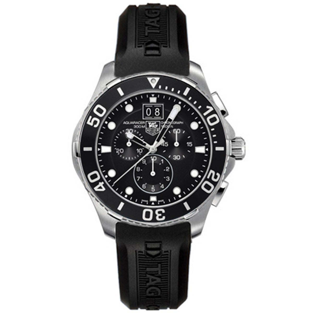 Tag Heuer Men&#39;s CAN1010.FT8011 Aquaracer Chronograph Black Rubber Watch