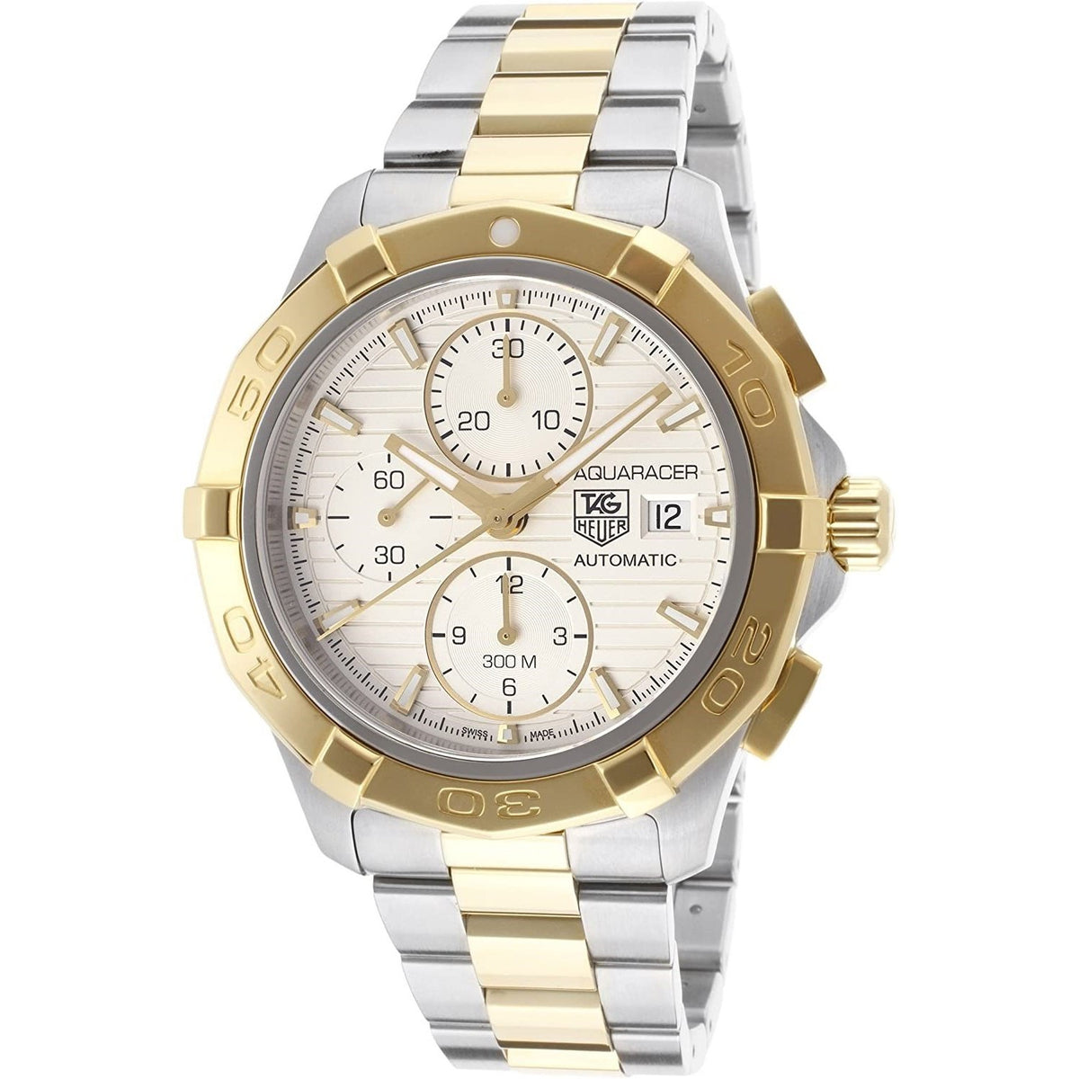 Tag Heuer Men&#39;s CAP2120.BB0834 Aquaracer Chronograph Two-Tone 18kt Gold-Plated and Stainless Steel Watch