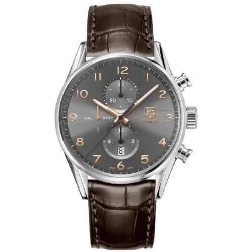 Tag Heuer Men&#39;s CAR2013.FC6236 Carrera Chronograph Brown Leather Watch