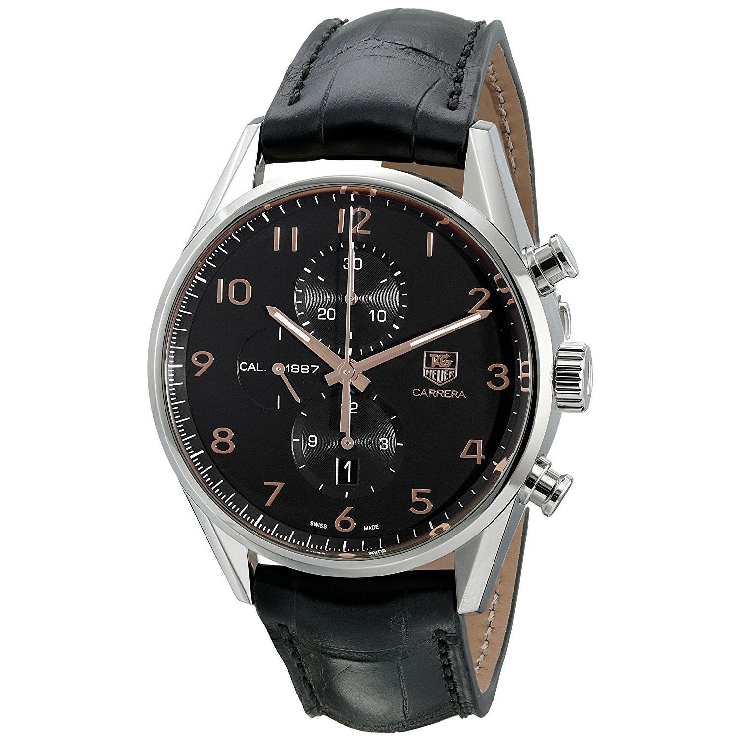 TAG Heuer - Carrera Automatic Chronograph 43mm Brushed-Steel and Leather  Watch - Men - Black TAG Heuer