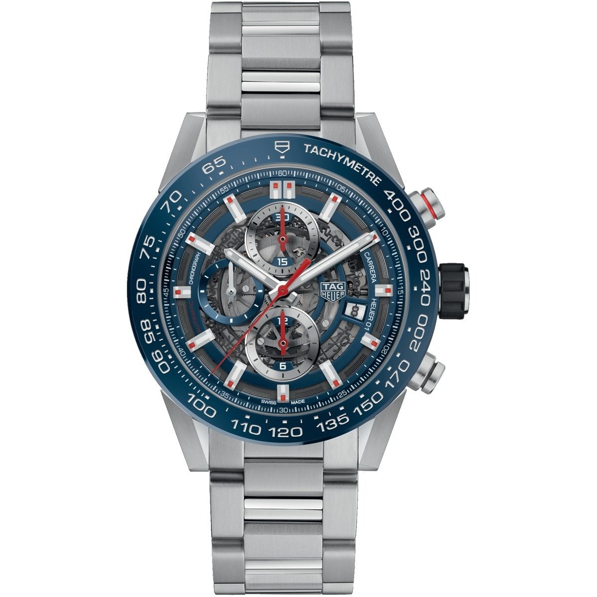 Tag Heuer Men&#39;s CAR201T.BA0766 Carrera Chronograph Automatic Stainless Steel Watch