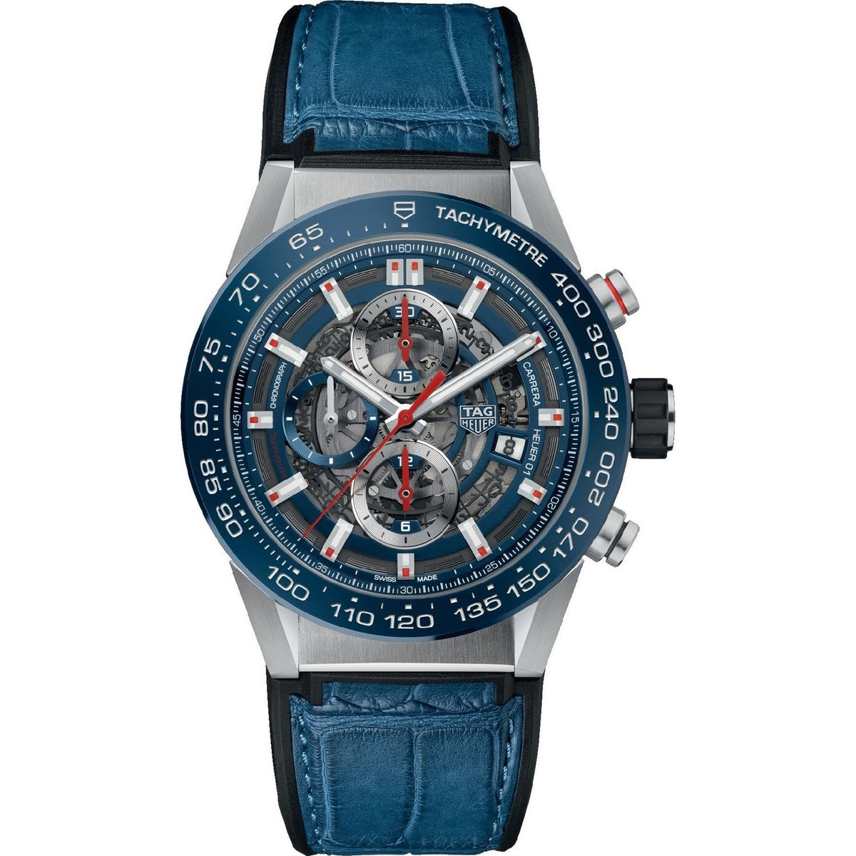 Tag Heuer Men&#39;s CAR201T.FC6406 Carrera Chronograph Blue Rubber Watch