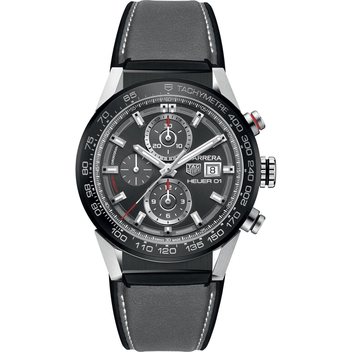Tag Heuer Men&#39;s CAR201W.FT6095 Carrera Chronograph Black Rubber Watch