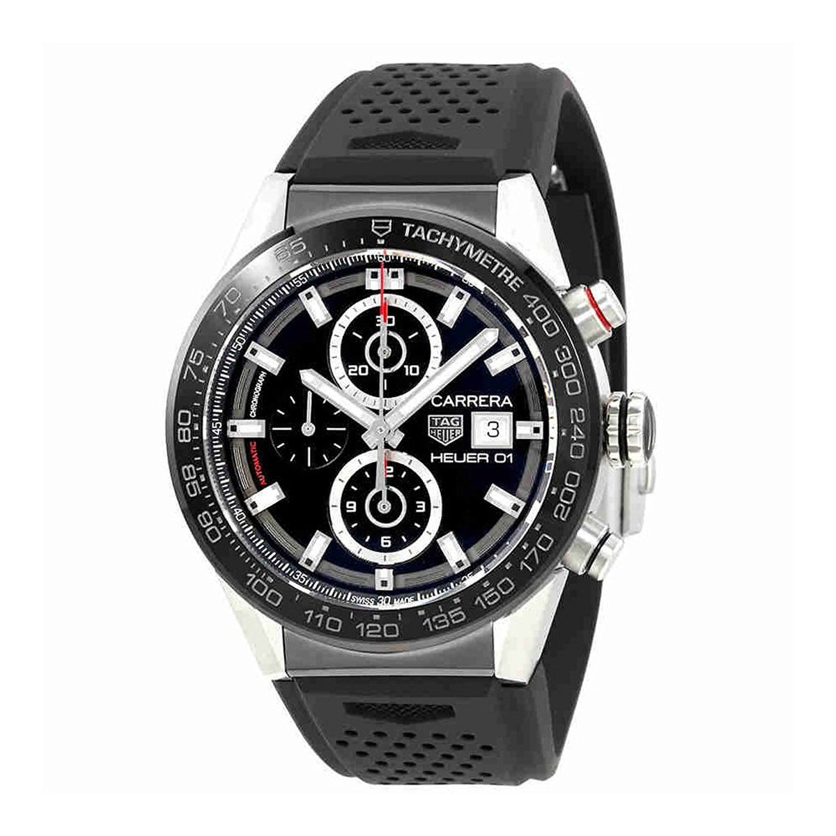 Tag Heuer Men&#39;s CAR201Z.FT6046 Carrera Chronograph Automatic Rubber Watch