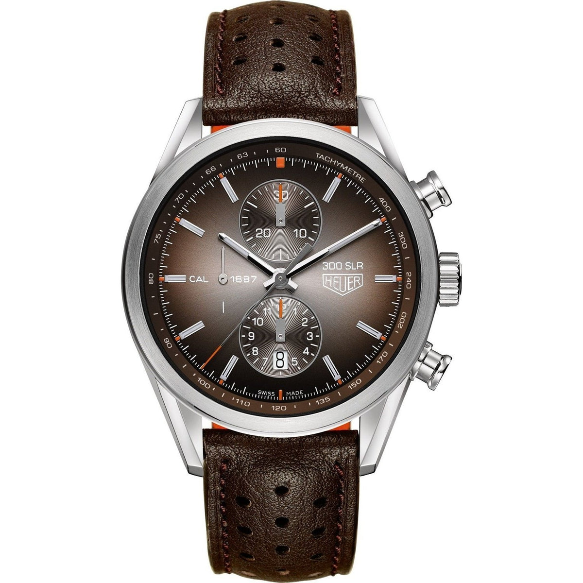 Tag Heuer Men&#39;s CAR2112.FC6267 Carrera Chronograph Automatic Brown Leather Watch