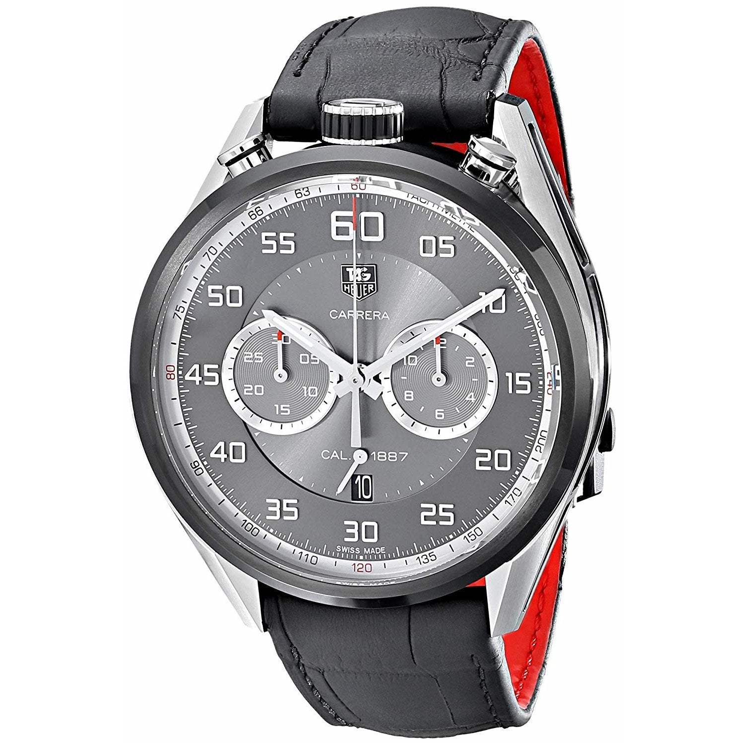 TAG Heuer - Carrera Automatic Chronograph 45mm Titanium and Leather Watch -  Men - Black TAG Heuer