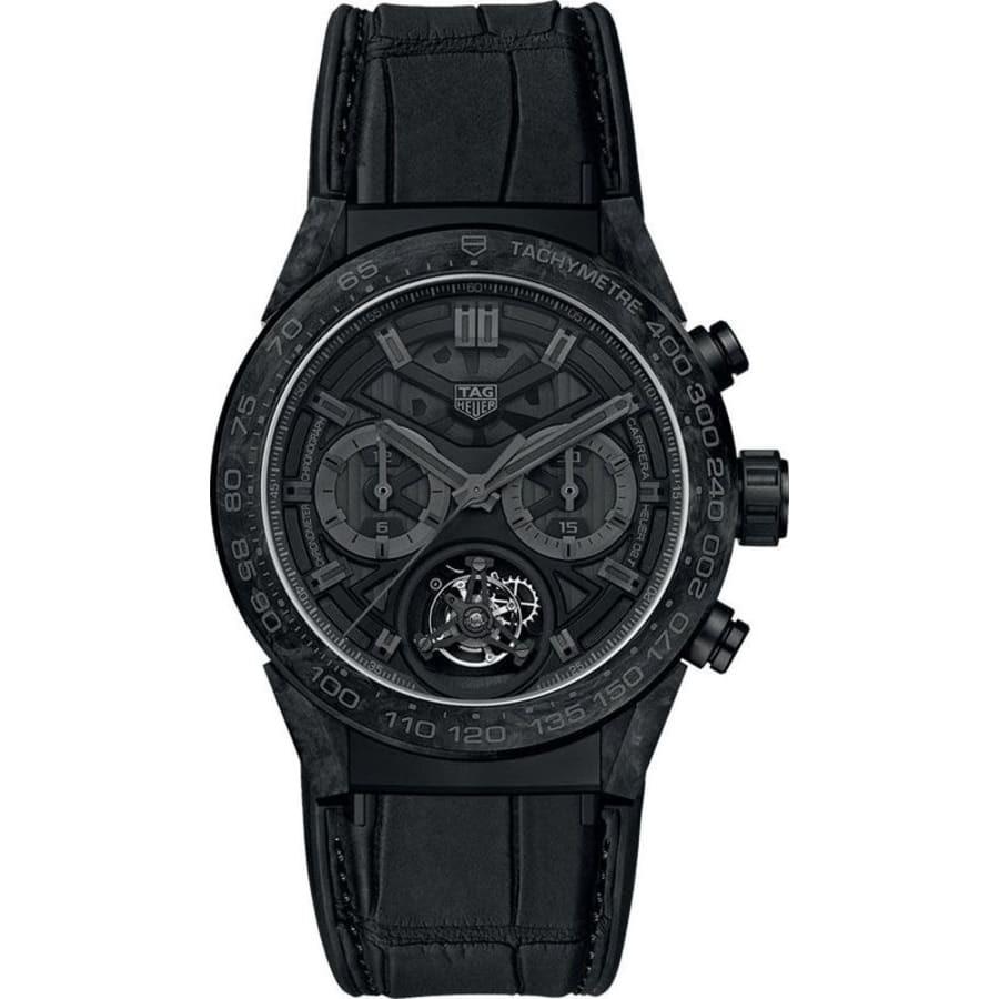 Tag Heuer Men's CAR5A8P.FC6415 Carrera Chronograph Black Leather Watch