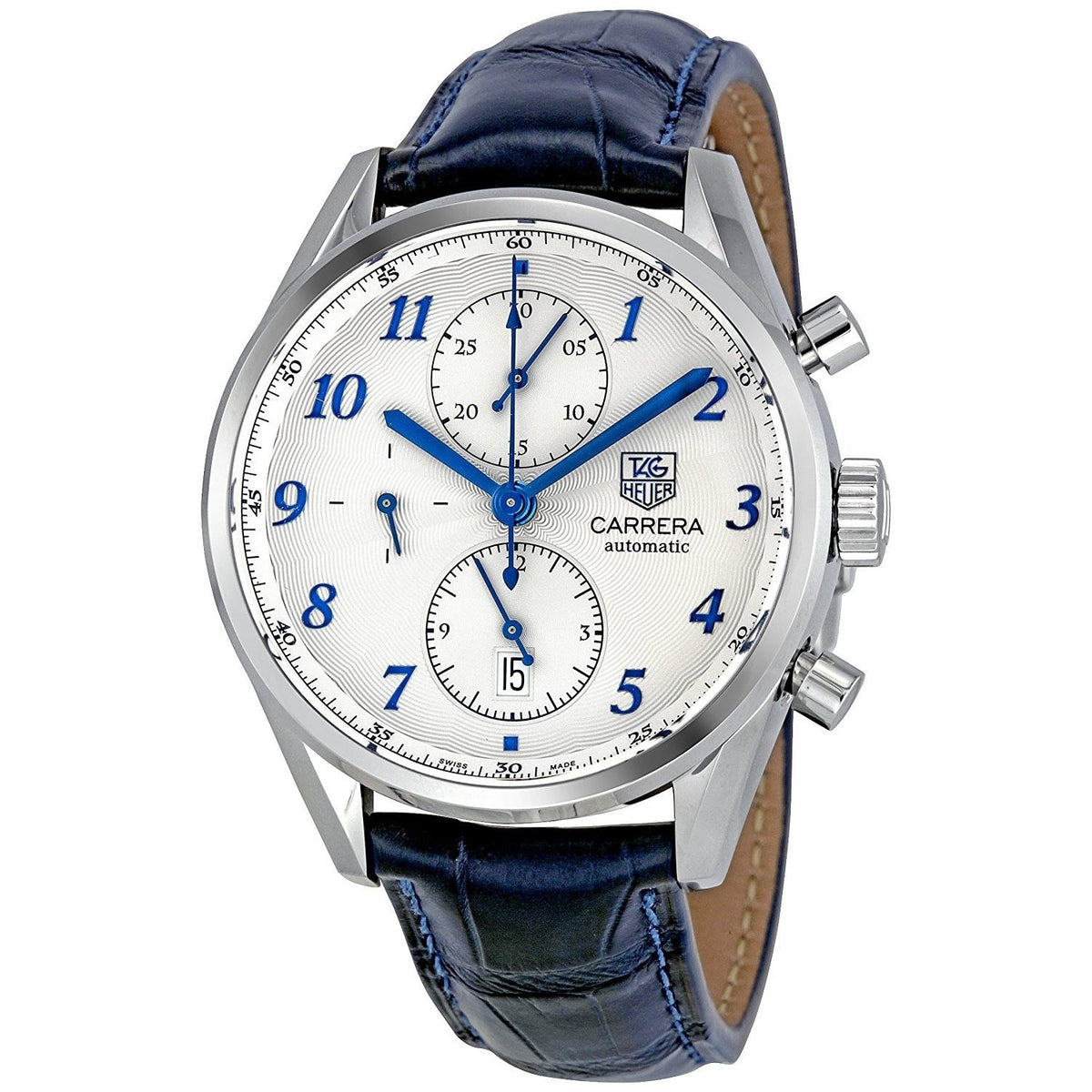 Tag Heuer Men&#39;s CAS2111.FC6292 Carrera Chronograph Automatic Blue Leather Watch
