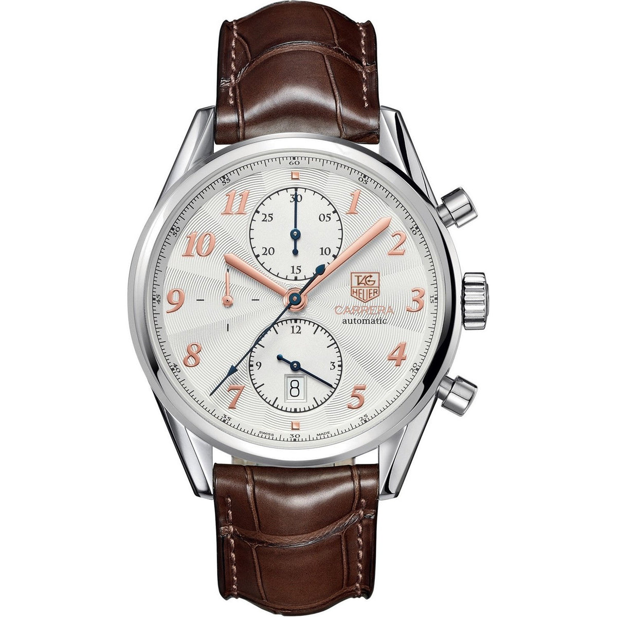 Tag Heuer Men&#39;s CAS2112.FC6291 Carrera Chronograph Brown Leather Watch