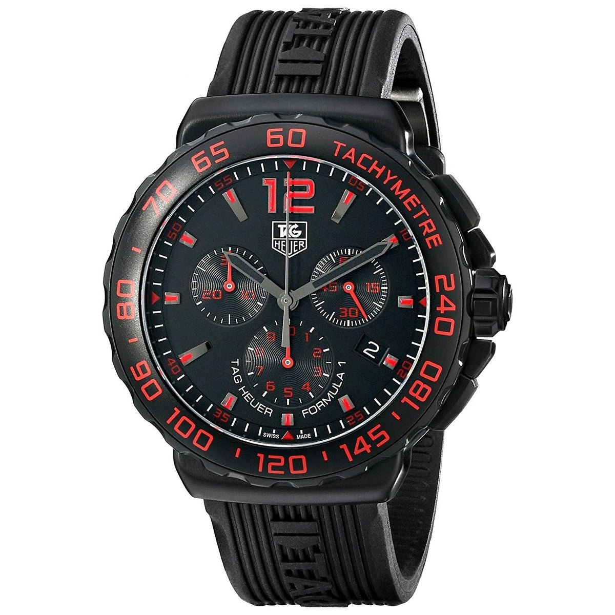 Tag Heuer Men&#39;s CAU111D.FT6024 Formula 1 Chronograph Black Rubber Watch