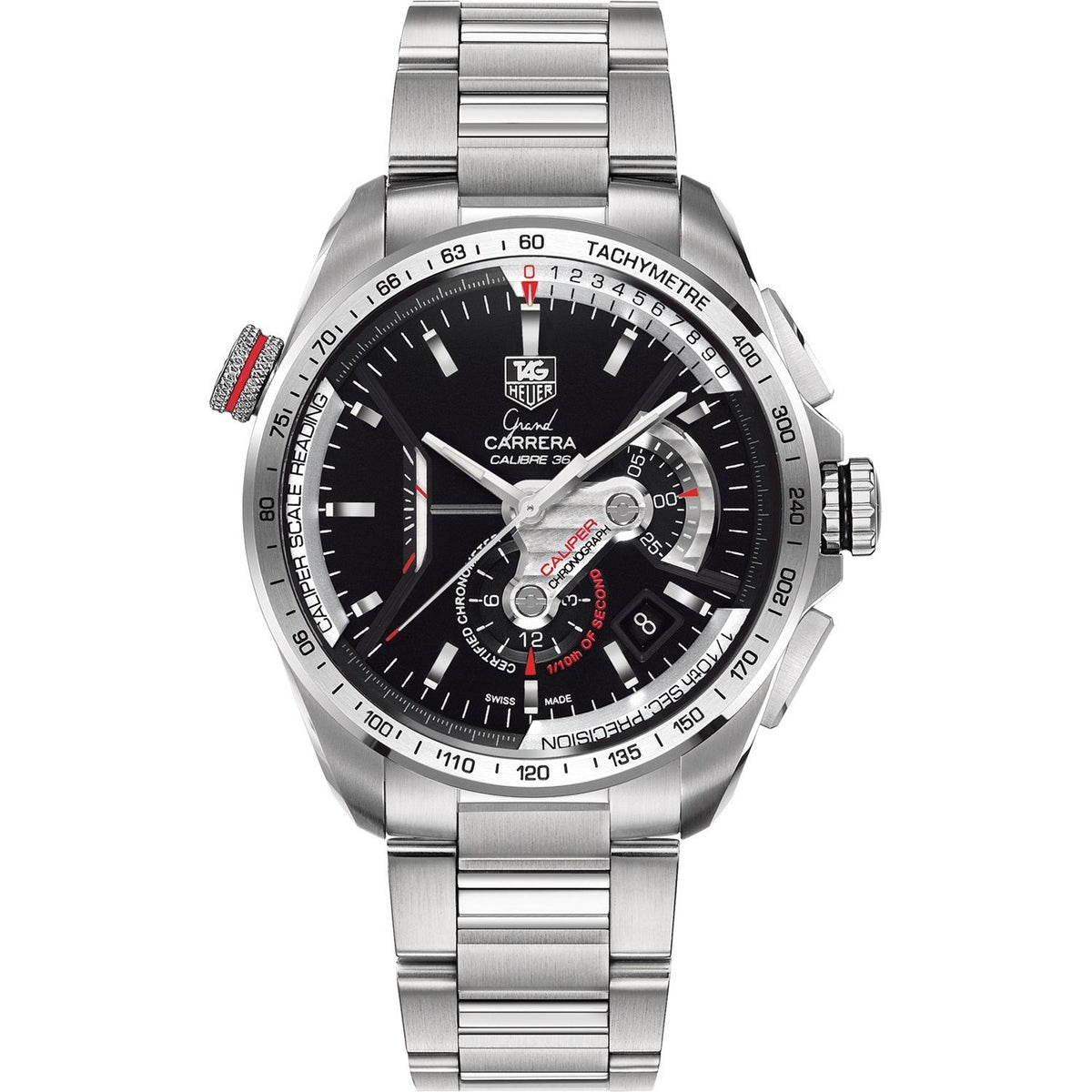 Tag Heuer Men&#39;s CAV5115.BA0902 Grand Carrera Chronograph Automatic Stainless Steel Watch