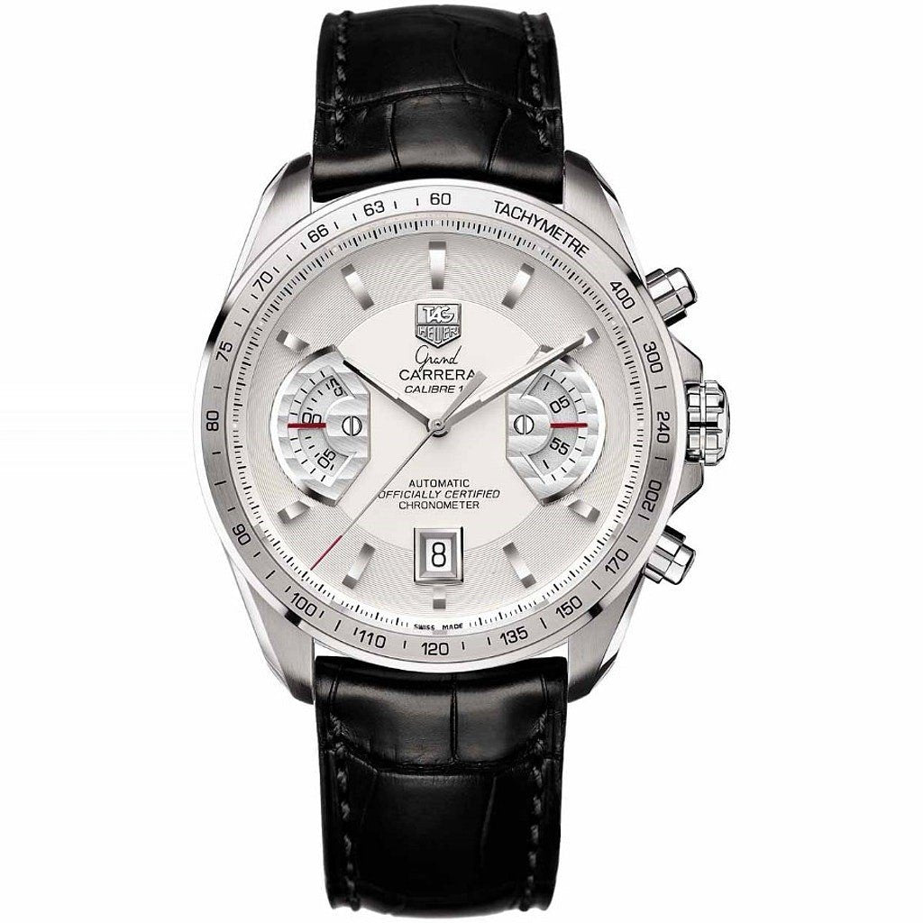 Tag Heuer Men's CAV511B.FC6225 Grand Carrera Chronograph Automatic Black Leather Watch