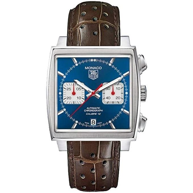 Tag Heuer Men&#39;s CAW2111.FC6259 Monaco Steve McQueen Chronograph Brown Leather Watch