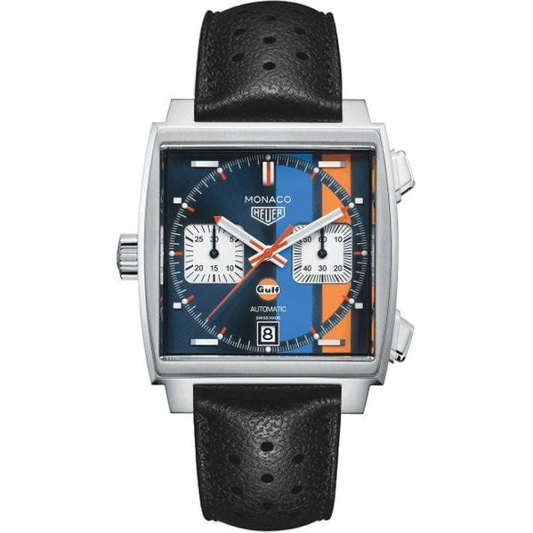 Tag Heuer Men's CAW211R.FC6356 Monaco Steve McQueen Chronograph Black Leather Watch