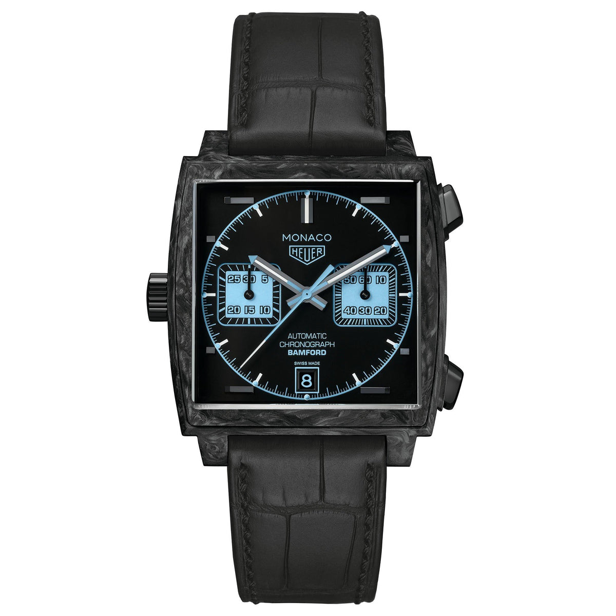 Tag Heuer Men's CAW2190.FC6437 Monaco Bamford Chronograph Black Leather Watch