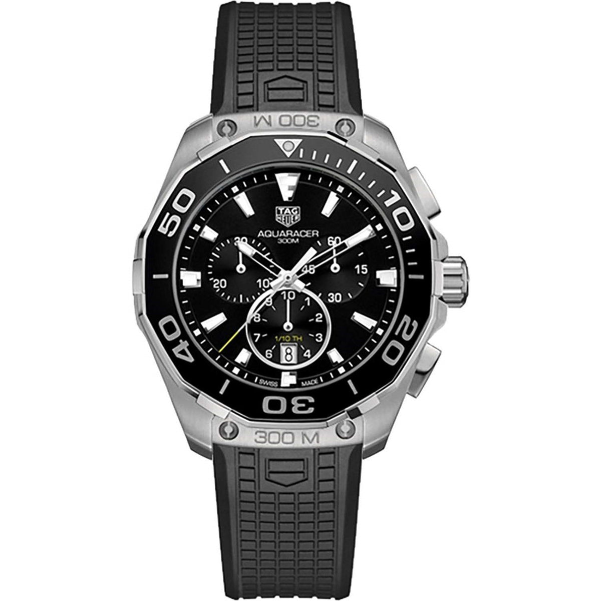 Tag Heuer Men&#39;s CAY111A.FT6041 Aquaracer Chronograph Black Rubber Watch