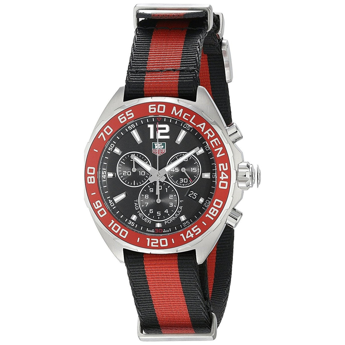 Tag Heuer Men&#39;s CAZ1112.FC8188 Formula One Chronograph Red and Black Canvas Watch